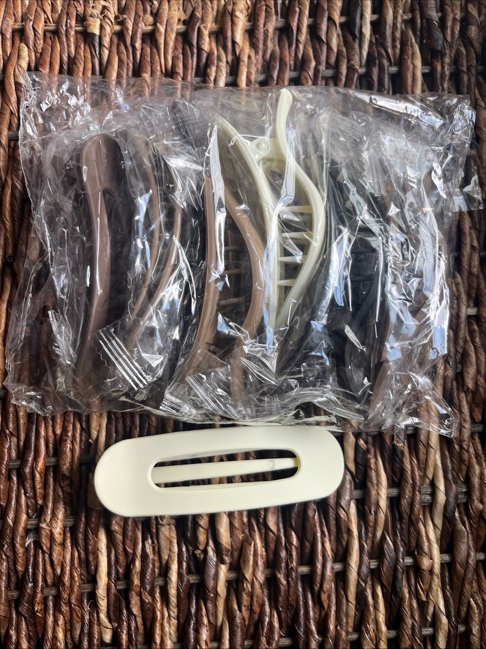 Neutral Tone Hair Clip Set - Women Hair Tools Lot of 8